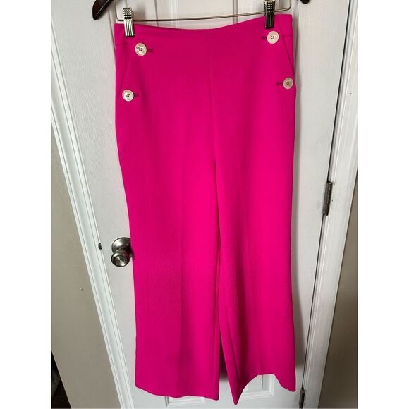 J.Crew high-rise wide leg, pink trousers sailor style with pockets - Picture 1 of 8